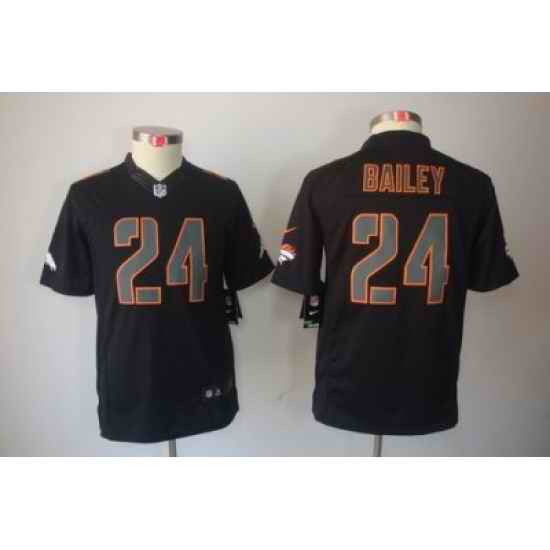 Youth Nike Denver Broncos 24# Champ Bailey Black Jerseys[Impact Limited]